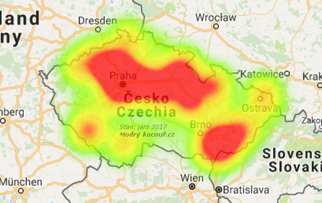 Počet koček v útulcích na jaře 2017